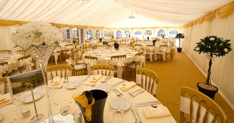 The Golden wedding marquee